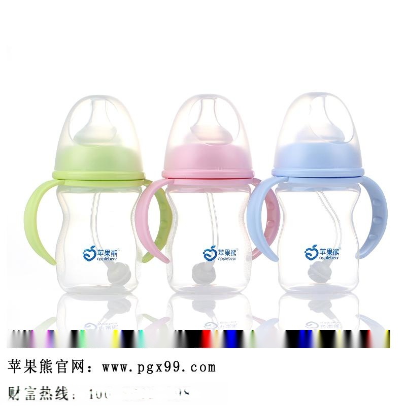 蘋果熊奶瓶廠家 供應新生兒寬口嬰兒奶瓶 190ML寶寶pp奶瓶批發(fā)
