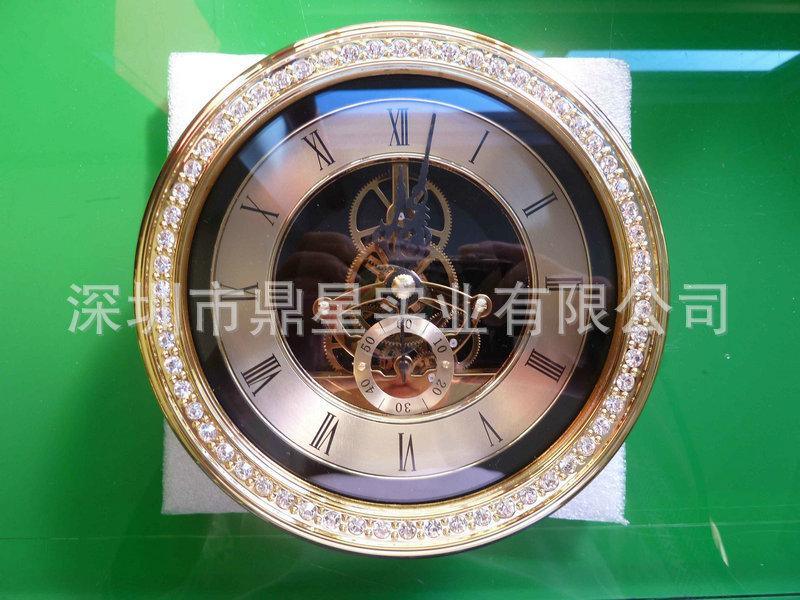 批發銷售 圓形碎鉆金銀色鬧鐘 復古鬧鐘機芯
