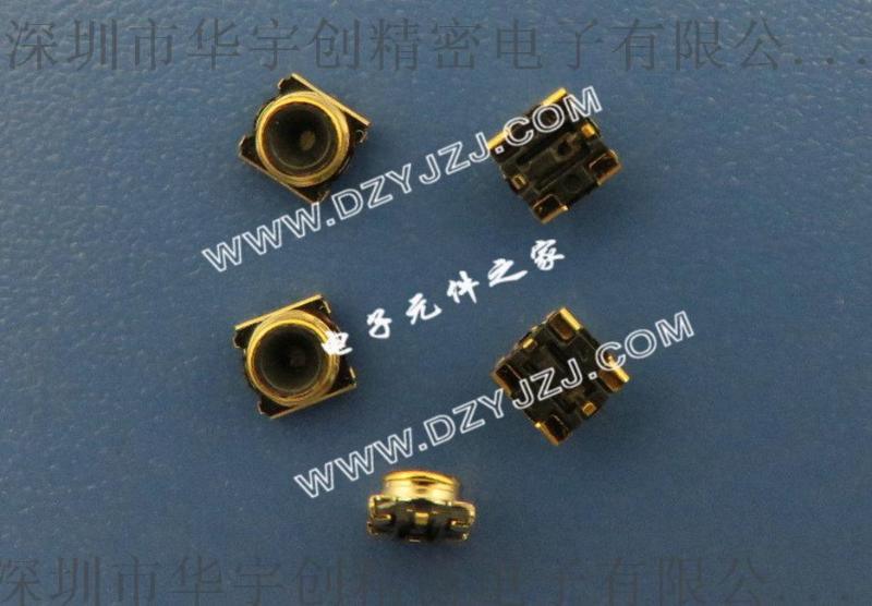2代測(cè)試天線座射頻同軸連接器2.5*2.5*1.4H直徑2.1針0.6母座