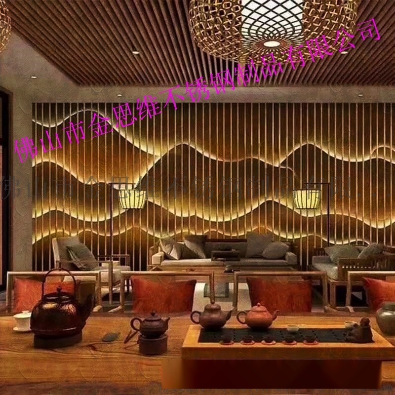 拉絲不銹鋼屏風(fēng)隔斷墻廠家直銷不銹鋼屏風(fēng)玄關(guān)花格
